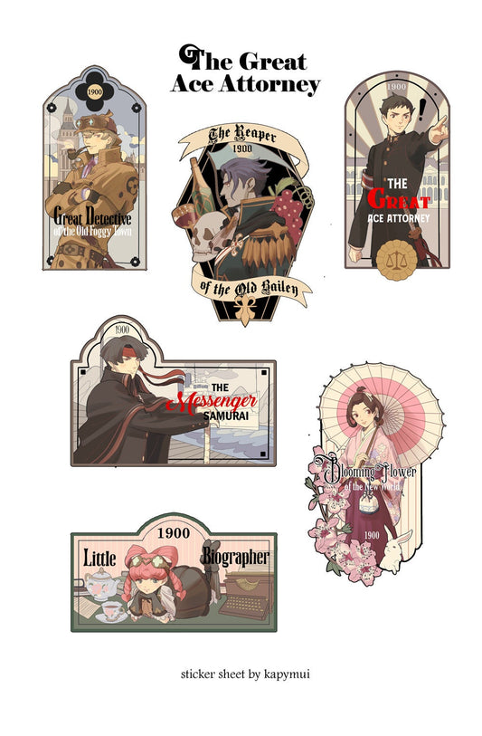 The Great Ace Attorney Sticker Sheet